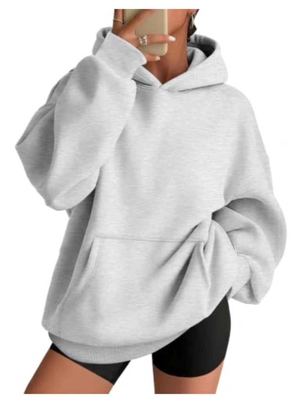 Oversized Hoodie Pullover Sweatshirt 100% Polyester Drop Shoulder Kangaroo